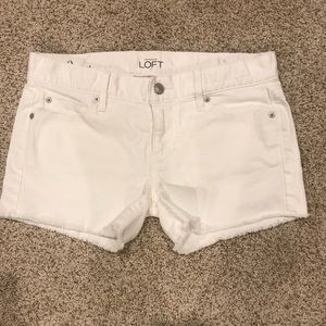 LOFT White Jean shorts